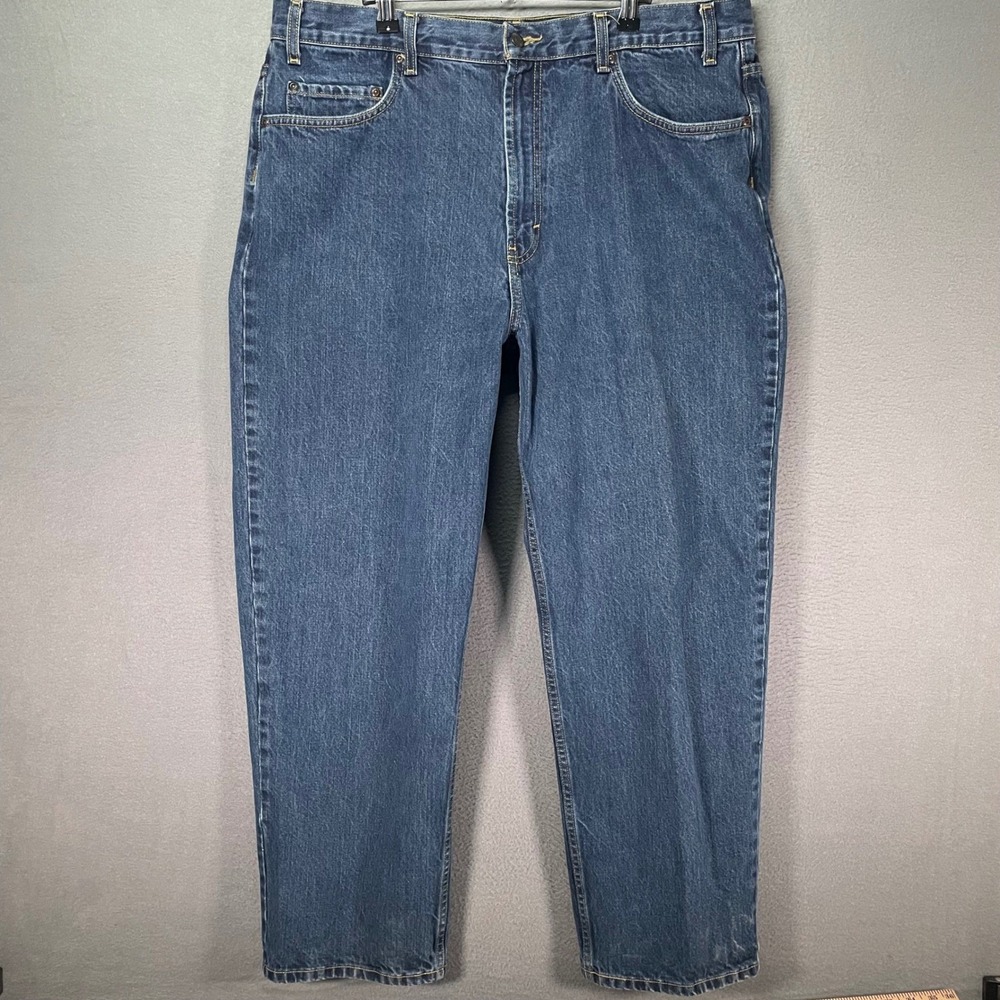 Kirkland Signature Jeans 40x30 Relaxed Fit Blue Cotton Denim Mens